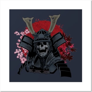 skull samurai Posters and Art